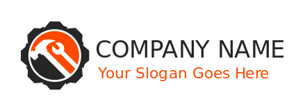 handyman logo hardware hammer wrench in gear