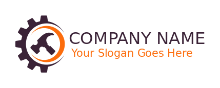 handyman logo icon hammer inside crescent gear