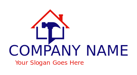 handyman logo hardware hammer inside house