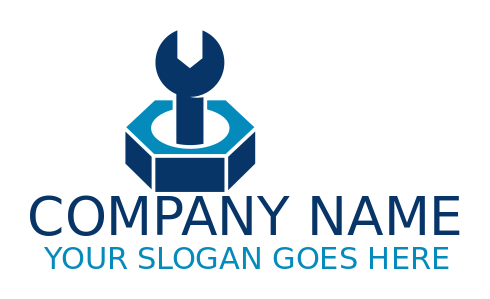 handyman logo maker hardware wrench inside nut