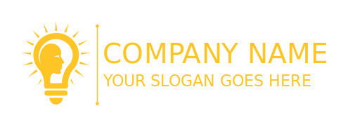 medical consulting logo head inside bulb with rays