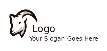 create an animal logo goat head with horn