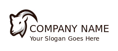 create an animal logo goat head with horn