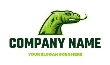 animal logo head of reptile sticking tongue out