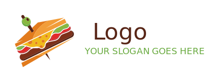 sandwich bar logo template patty and cheese