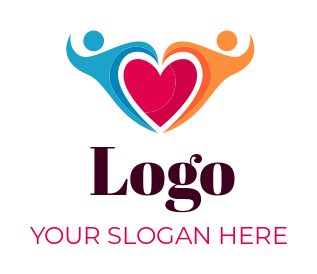 foundation logo heart in abstract people star