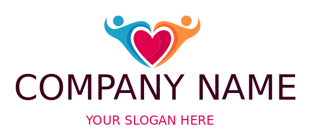 foundation logo heart in abstract people star