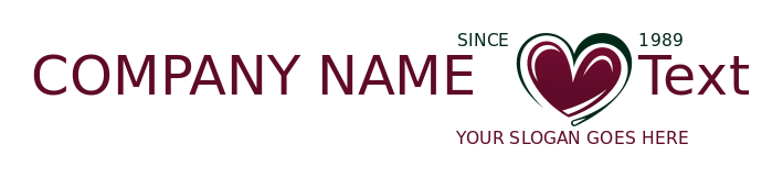 apparel logo heart with needle around