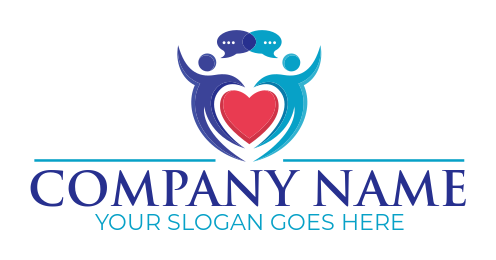 dating logo heart with abstract figures