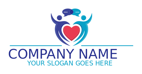 dating logo heart with abstract figures