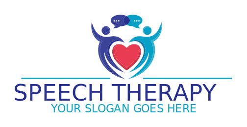 dating logo heart with abstract figures