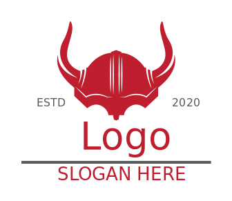 security logo viking helmet with large horns