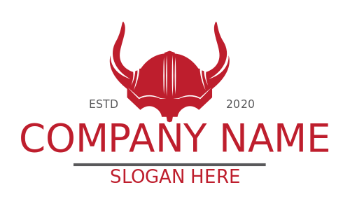security logo viking helmet with large horns