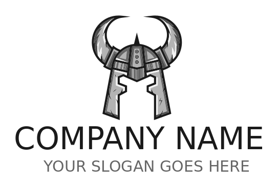 sports logo icon viking helmet with horns