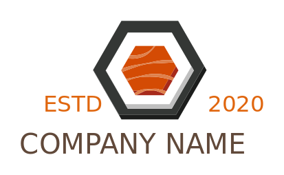 make a food logo hexagon shaped sushi