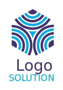 radiology logo hexagon with circular waves