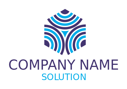 radiology logo hexagon with circular waves