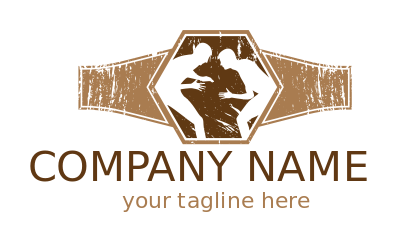 sports logo wrestlers in championship belt