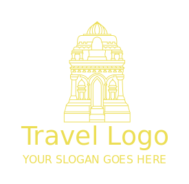 religious logo template line art Hindu temple