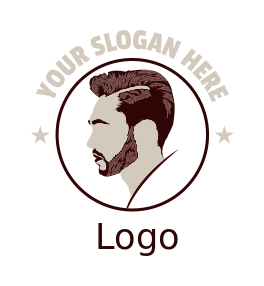 barber logo maker hipster side profile