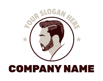 barber logo maker hipster side profile