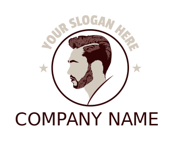barber logo maker hipster side profile