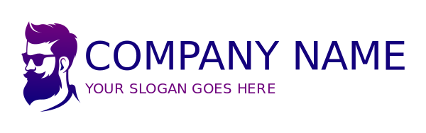 fashion logo person with beard & long mustaches