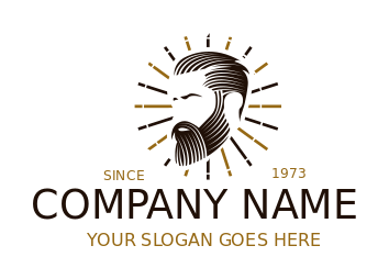barbershop logo stylish hipster with beard
