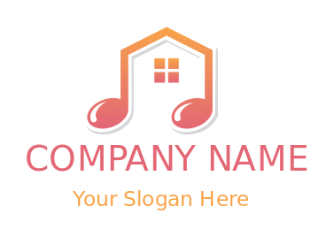 generate a music of logo home inside music note