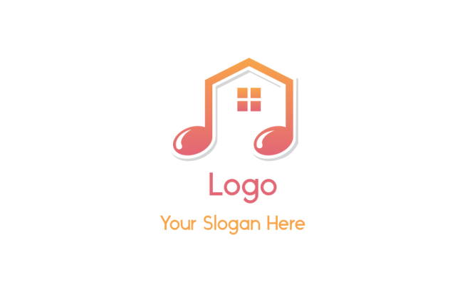 generate a music of logo home inside music note