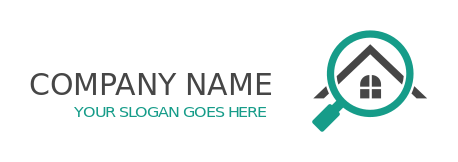 property logo magnifying glass on roof of house