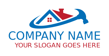 home remodeling design with house in swoosh hammer 