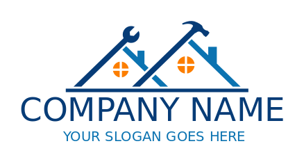 home remodeling logo tools on two roof tops