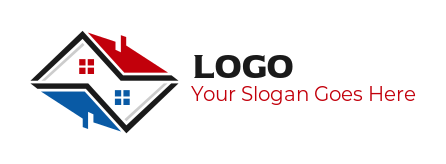 construction logo opposite roofs with windows