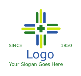 medical logo homeopathic abstract lines cross