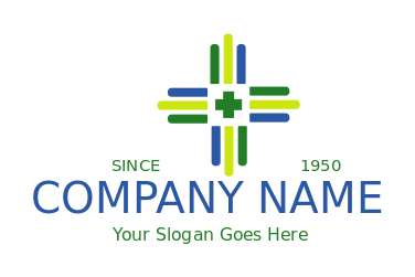 medical logo homeopathic abstract lines cross