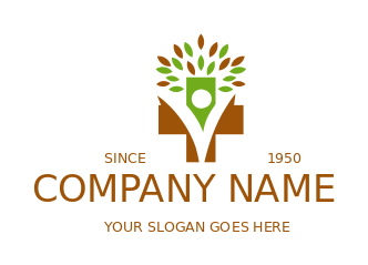 medical logo homeopathic cross with leaves