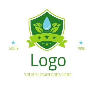 landscaping logo droplet on leaves