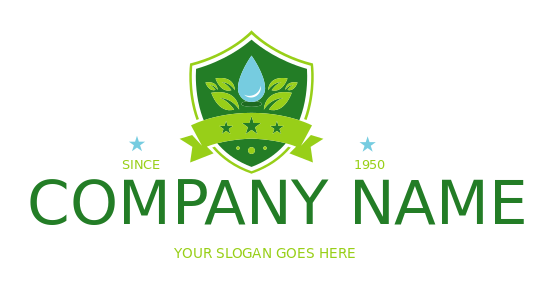 landscaping logo droplet on leaves