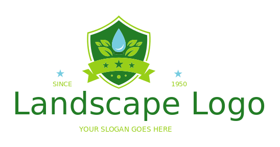 landscaping logo droplet on leaves
