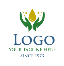 medical logo homeopathic hands holding droplet
