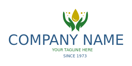 medical logo homeopathic hands holding droplet