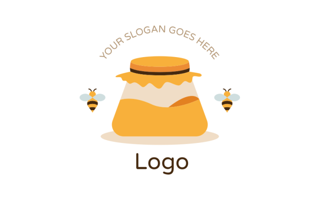 Edit a logo of honey bees and jar 