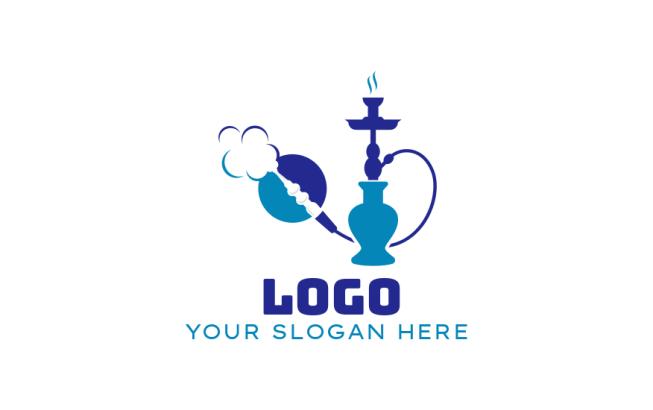 entertainment logo symbol hookah blowing smoke