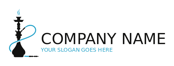 make an entertainment logo hookah with smoke