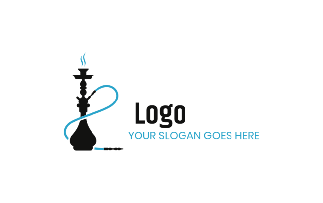 make an entertainment logo hookah with smoke