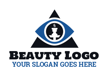 shisha bar logo hookah top in eye triangle
