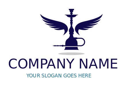 hookah shop logo maker with wings