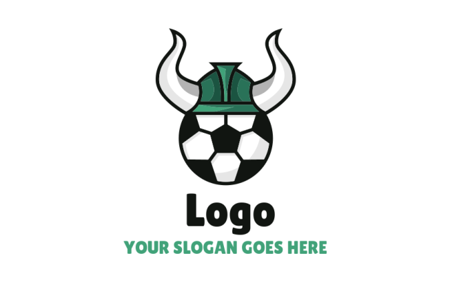 Horn helmet on soccer ball