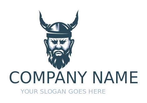 mascot logo icon horns helmet on viking